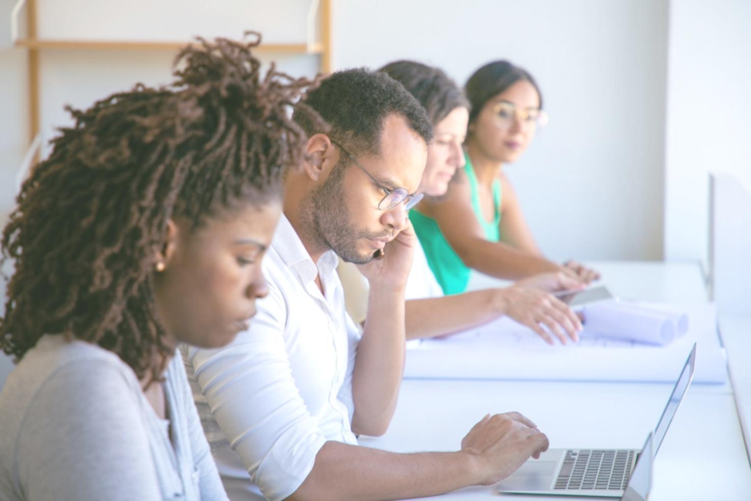 Student reviewing financial documents and learning budget analysis techniques
